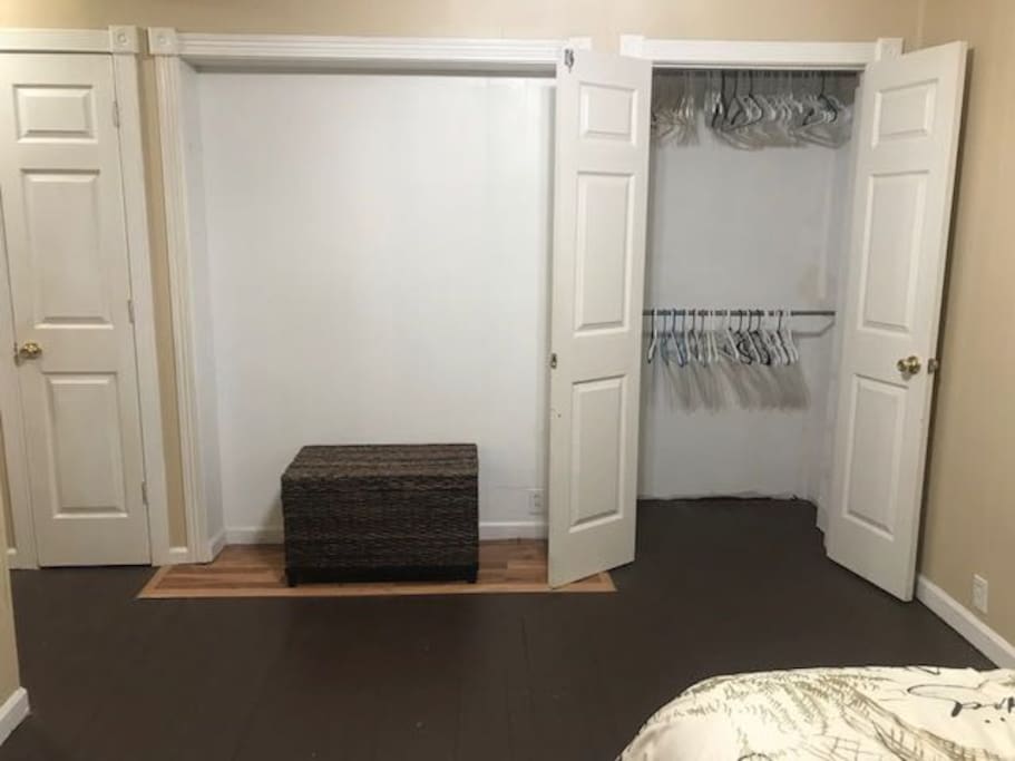Closet and game chest.