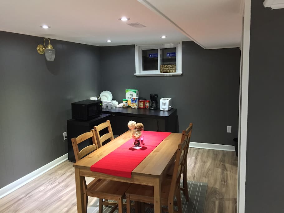 Dining table and kitchen essentials