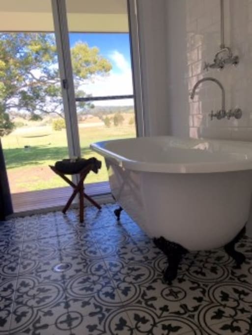 Luxurious bathroom - deep claw foot bath for two