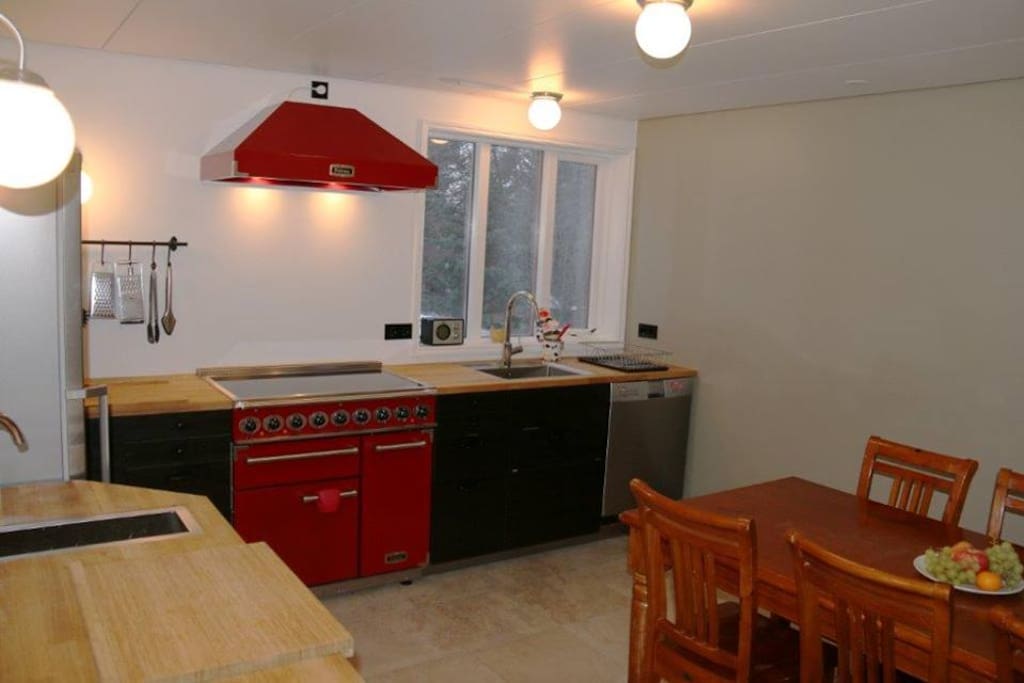 Installation of the red stove was an old dream coming true...