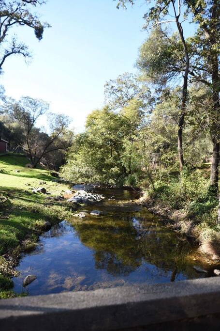A view as you cross a one lane bridge into the our neighborhood community.