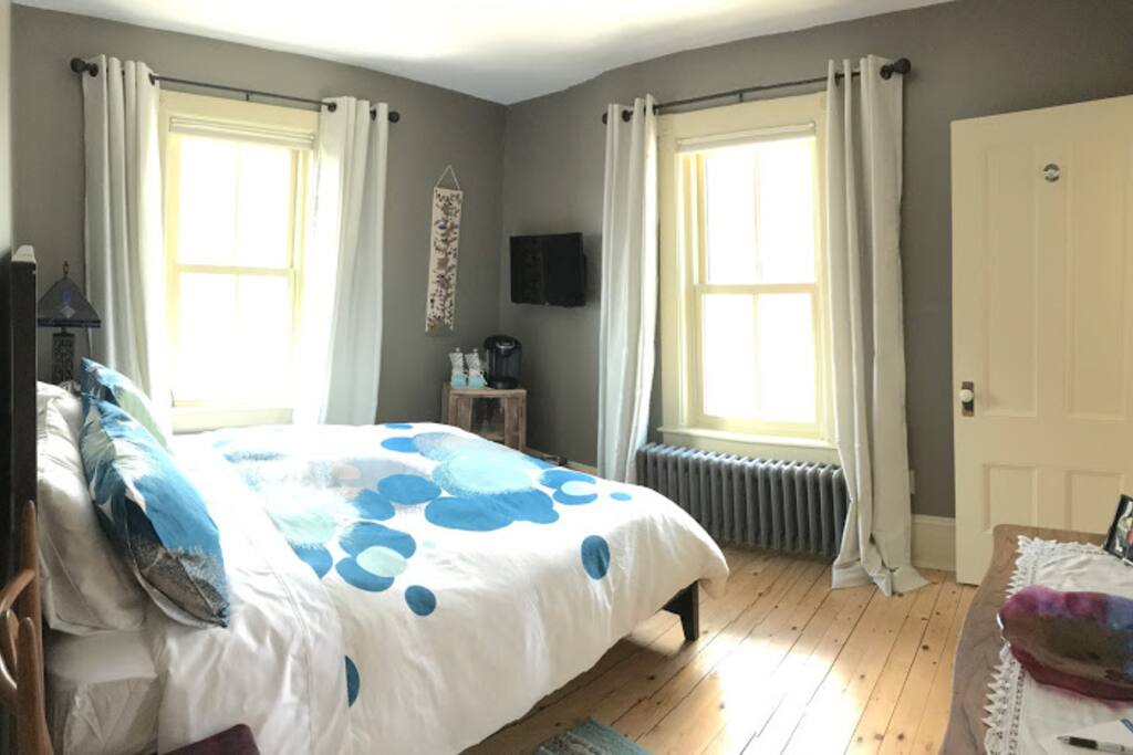 TV with cable, internet and netflix in each room.
