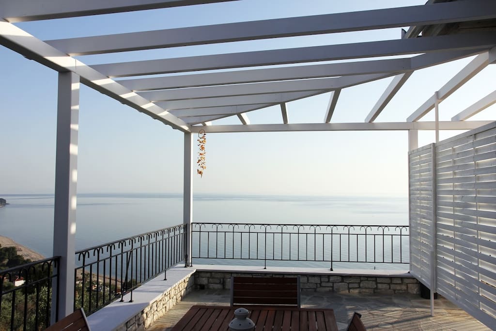 The terrace of the apartment. Exterior furnitures and great view to relax your senses