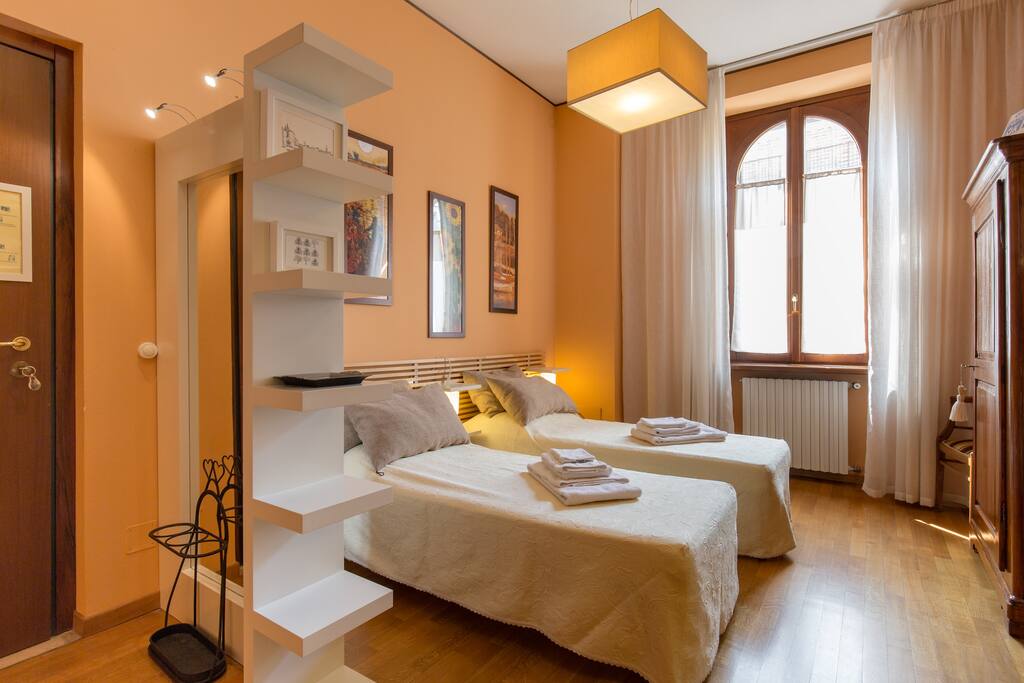 The twin bed room