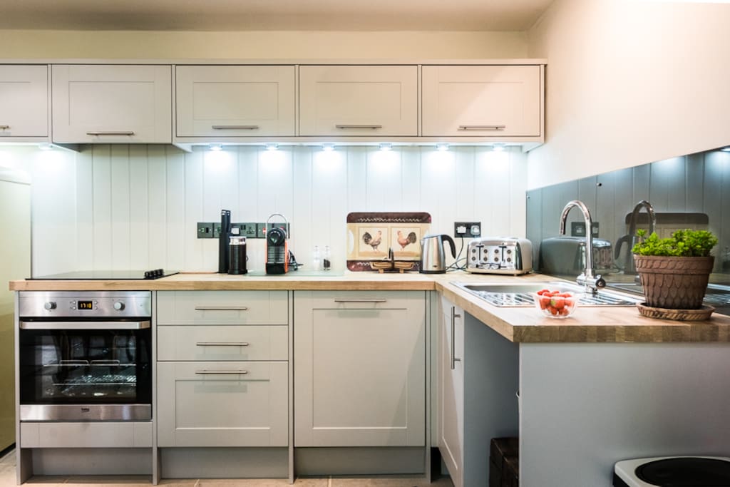 the kitchen area
