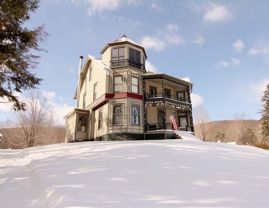 Our Victorian house in winter.