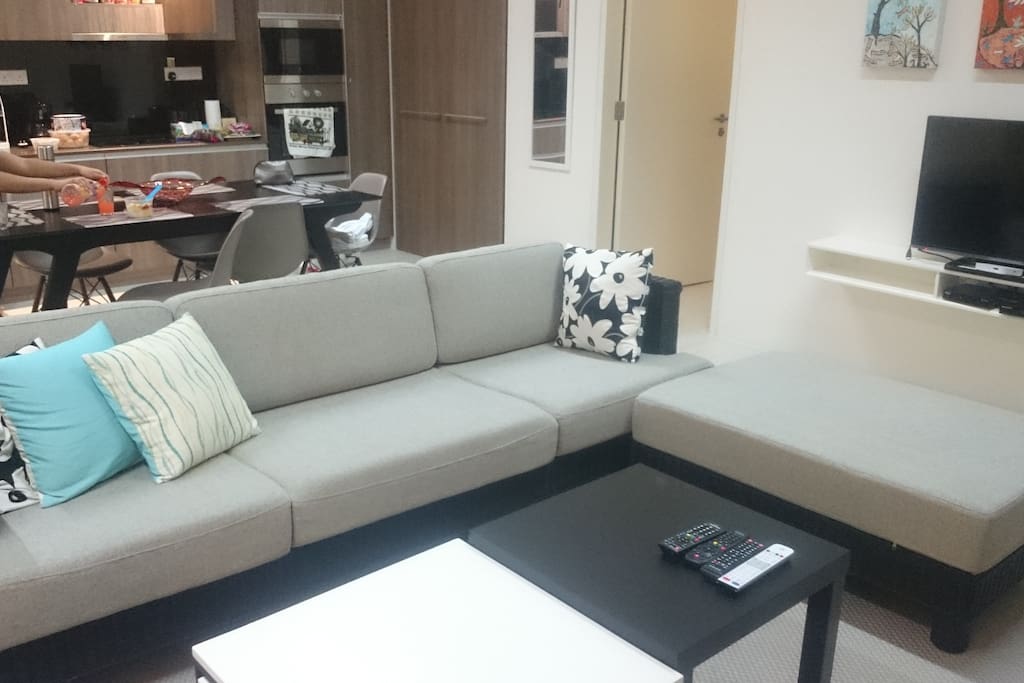 Large sofa in living room