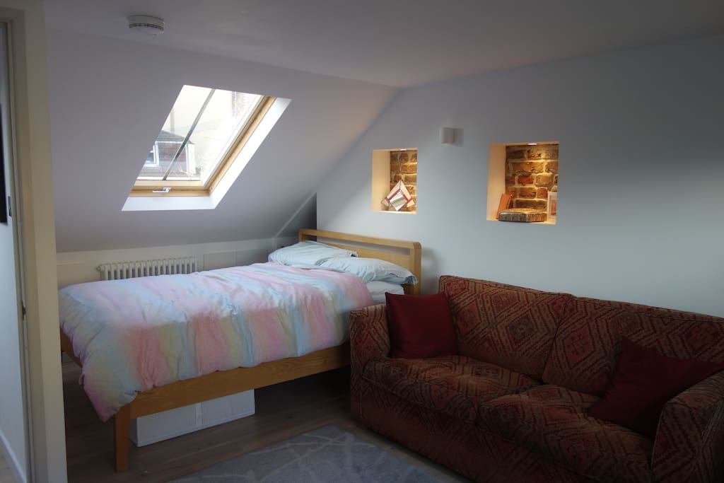 Loft room, lots of light with double sofa bed if required