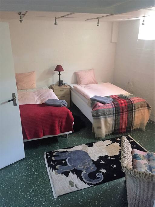 Beds in the studio downstairs