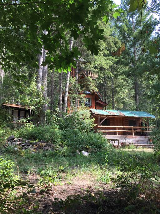 The guest house and bath house.