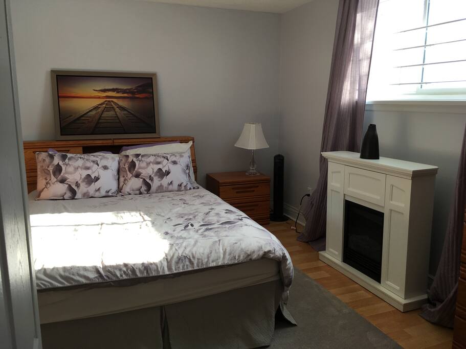 Large bedroom...lots of sunshine coming in...large closet...small fireplace...very well kept apartment