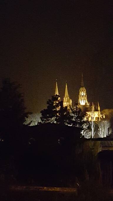 La cathédrale de nuit vue de la gare en hiver
Bayeux Cathedral by night view from railstation in winter
