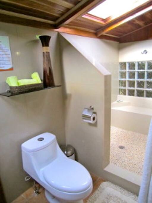 Private bathroom with huge shower