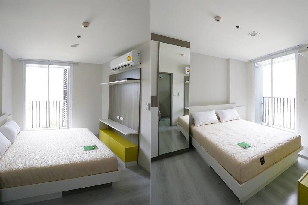 City view over the balcony as well as air-conditioning in the bedroom