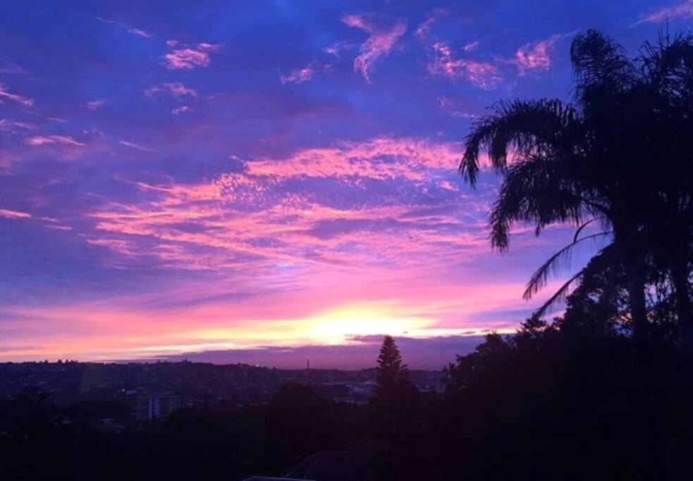 Sunrise view from bedroom