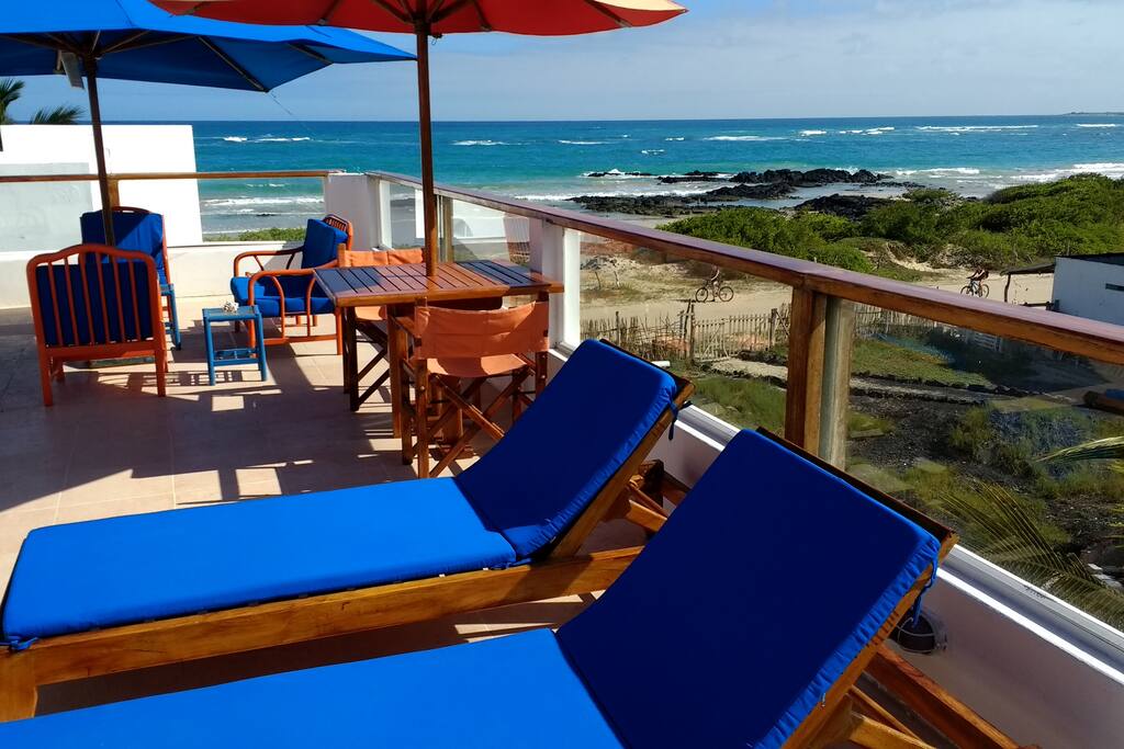 Sun beds and ocean view