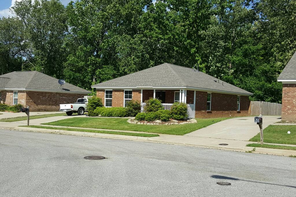 Our house, in the middle of our street. Actually, a bit to the side, but that's not as catchy.