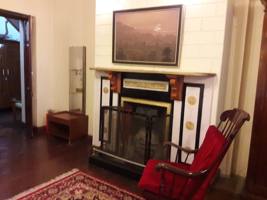 The fireplace