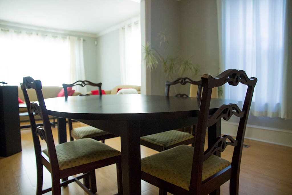 Dining table makes a great place to eat or get some work done