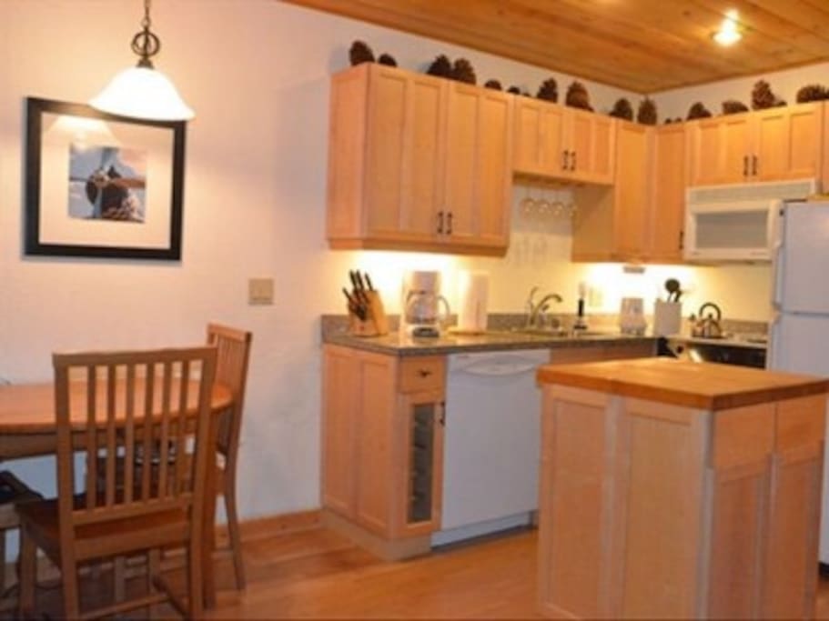Kitchen with table that seats 3+