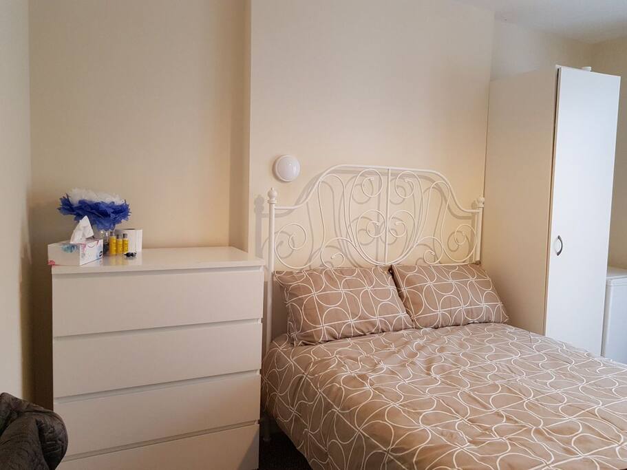 Private room with doors leading to garden