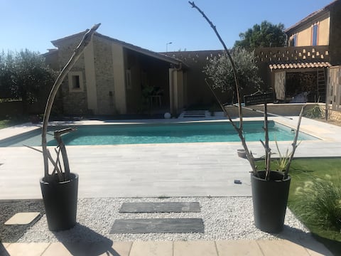 Large house with pool in Rasteau
