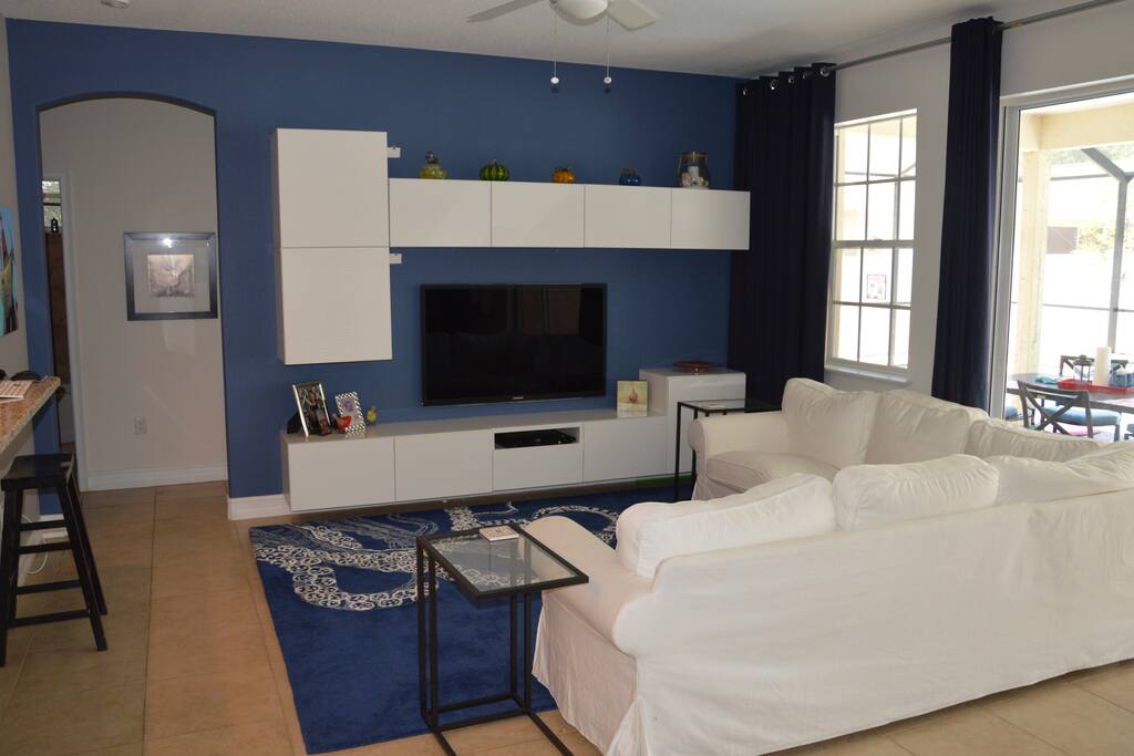 Living room with 55" television
