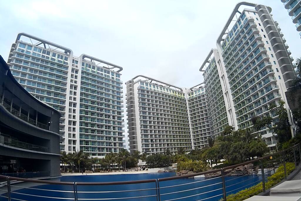 That building on the left side of the photo is where you'll stay.
