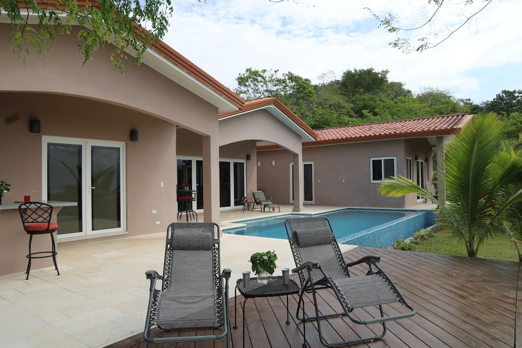 Terrace, deck, outside bar and shower