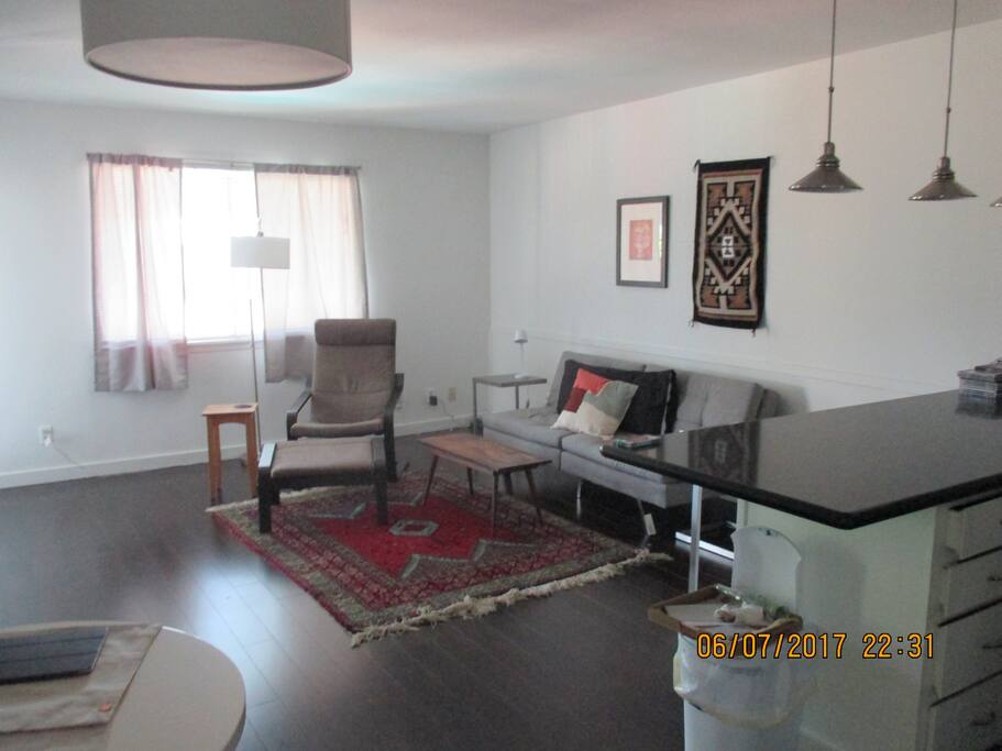 Living room with fold down futon