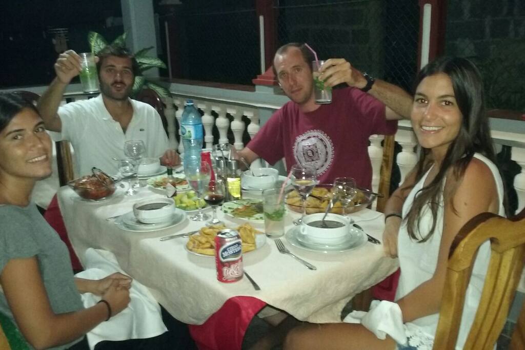 cena en casa...