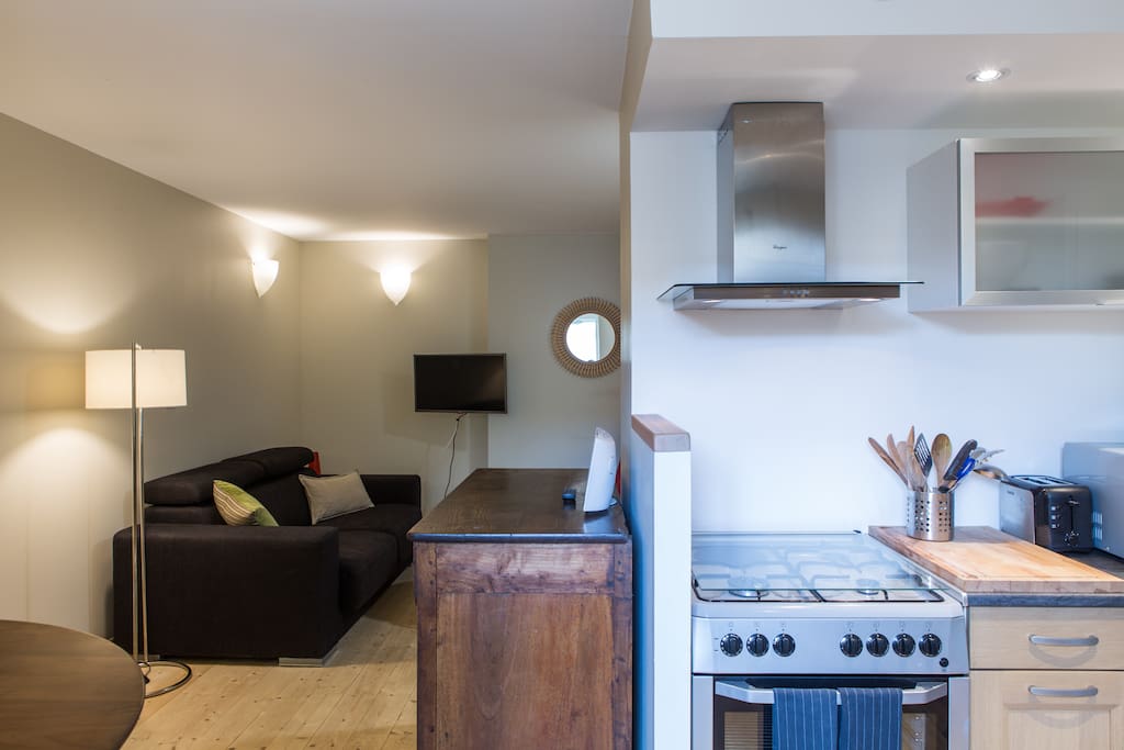 Kitchen, dining and living room open concept