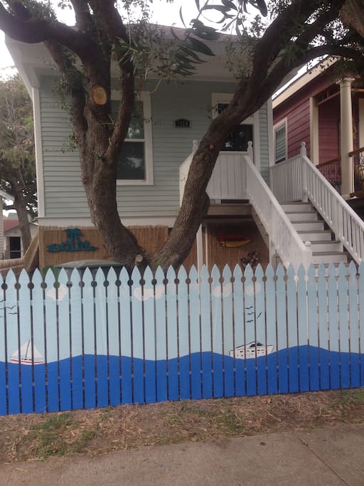 Front of house has an island feel.