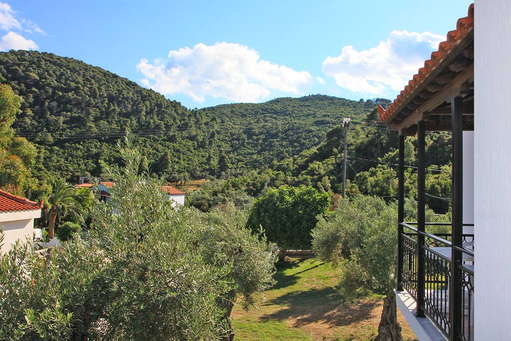 View to Stafylos valley from private, coverd balcony.