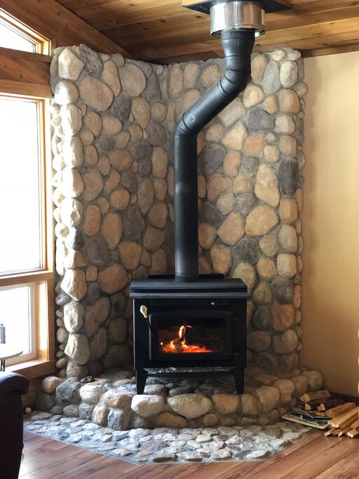 Wood fireplace (no firewood provided)