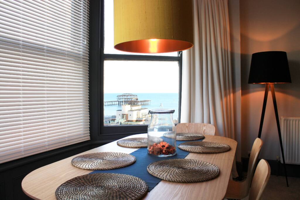 Dining table/work space with sea view
