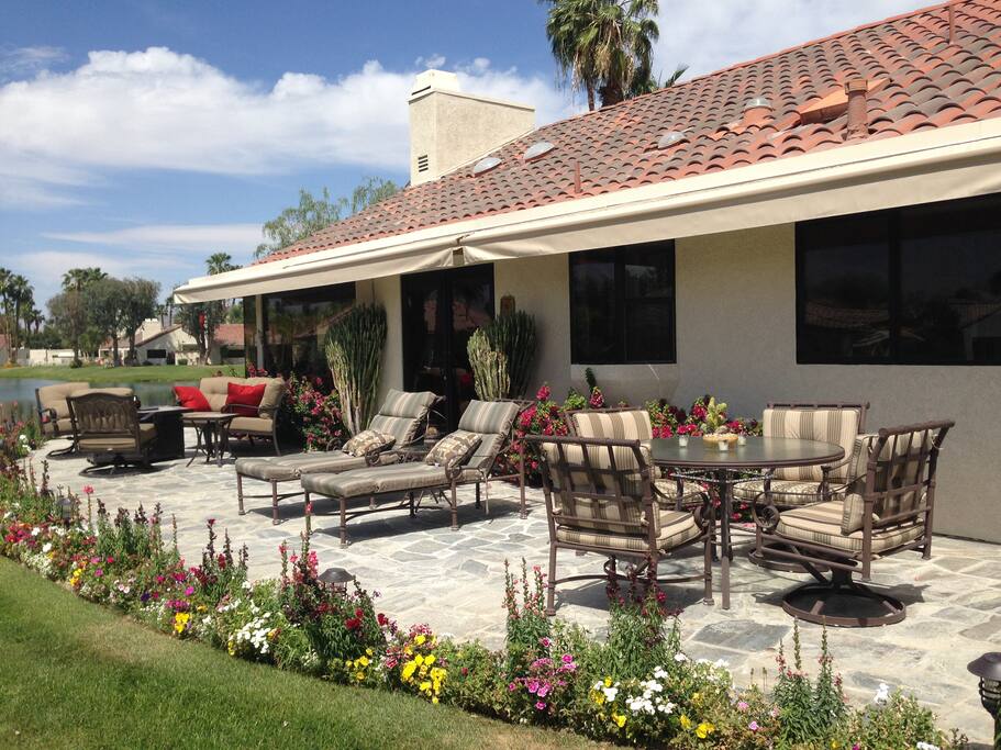 Huge wrap around patio to enjoy the lake and mountain views