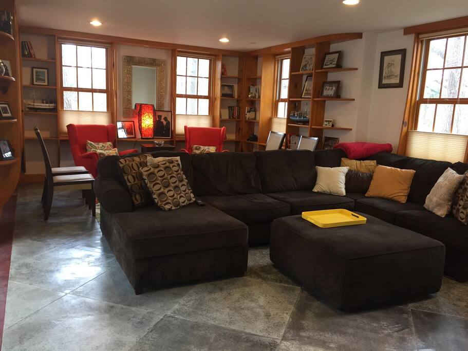 Family room with large screen tv