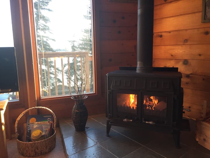 House is well heated with infloor heat and also has a wood stove that adds great ambiance.