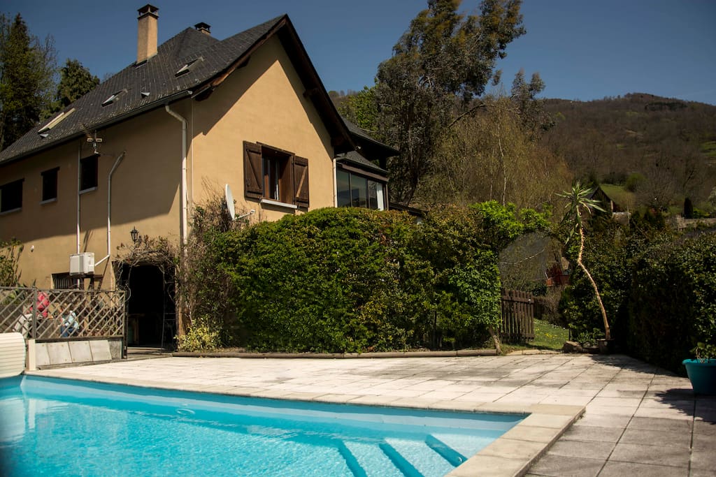 Our house and swimming pool - overlooking the beautiful Valley of Bethmale
