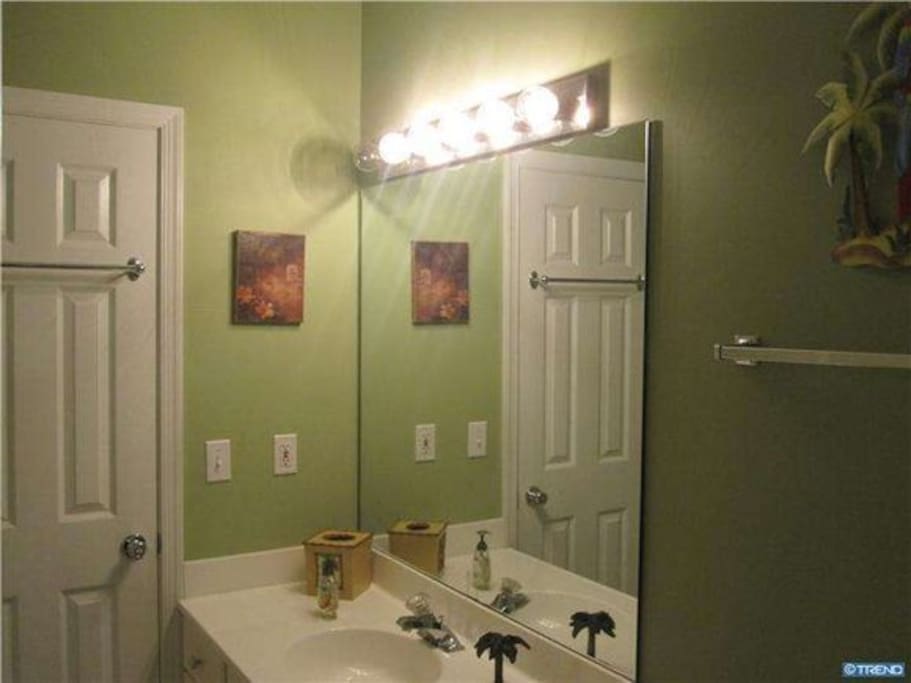 pristine bathroom with studio lighting