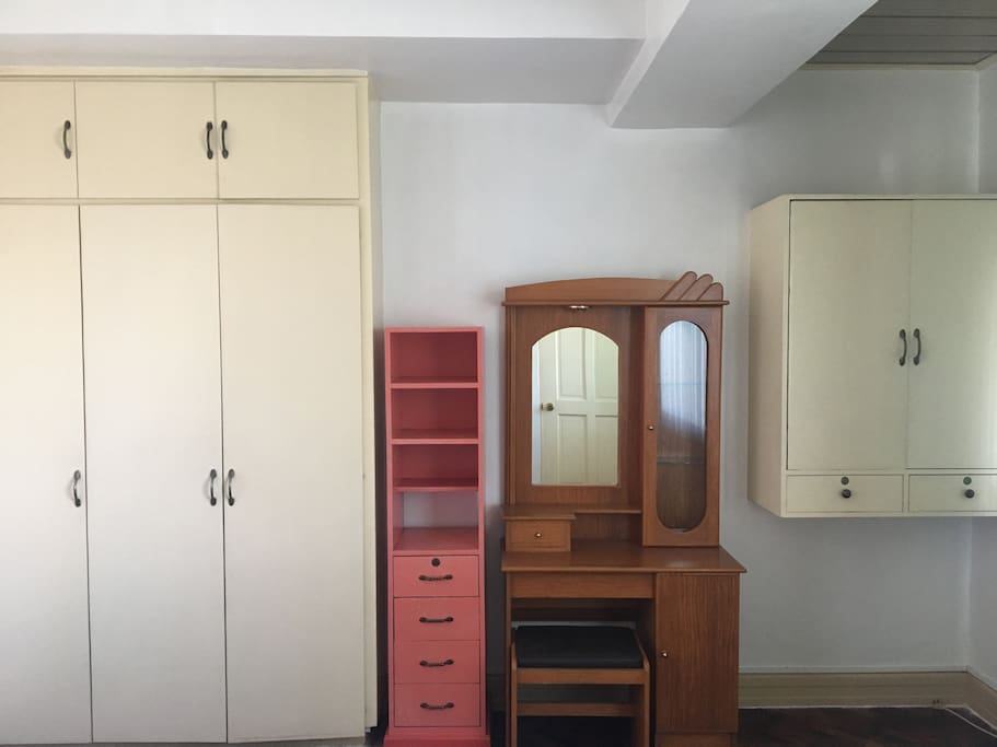 Elegant cabinets and a dresser for all your things