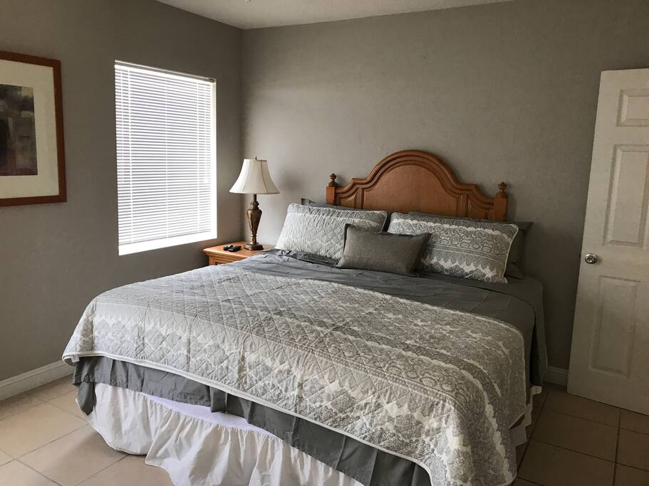 Nice clean and comfortable bed.