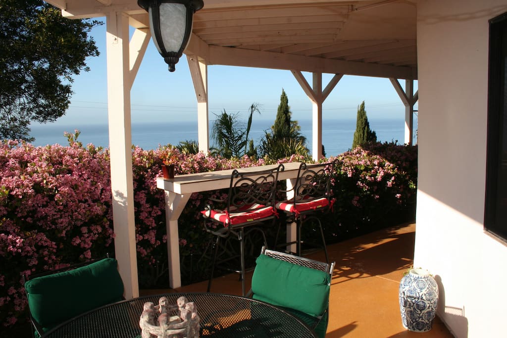 Wine/coffee bar for viewing the ocean