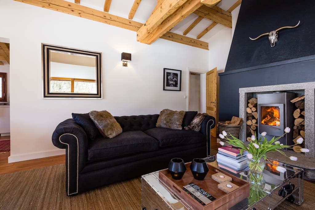 Roaring log stove