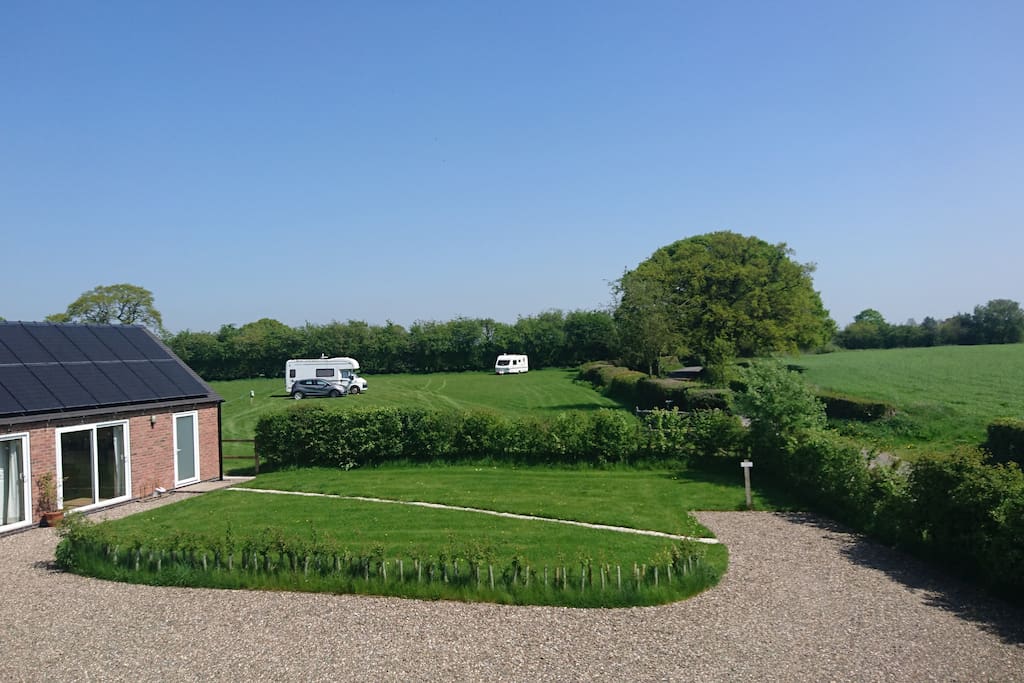 Private lawn & parking