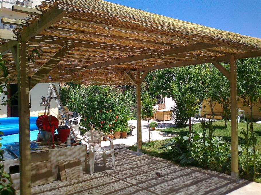 outside view of the wooden home