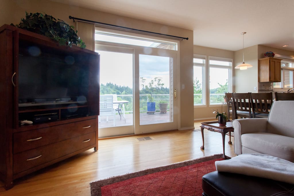 Great room ,deck outside