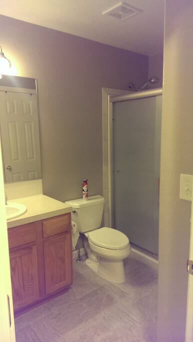 Newly remodeled walk in shower.