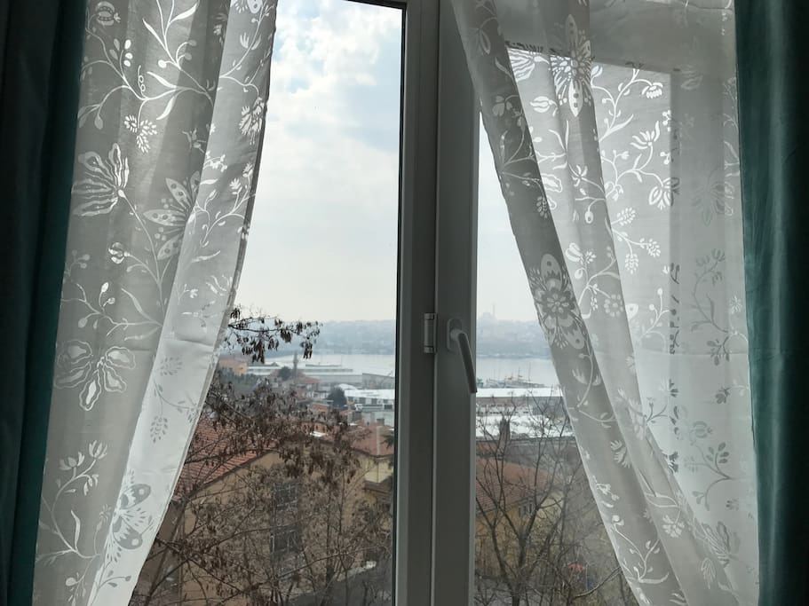 Beautiful Golden Horn View Through the Living Room Window